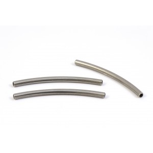 CURVED TUBE STAINLESS STEEL BEAD 32X2MM